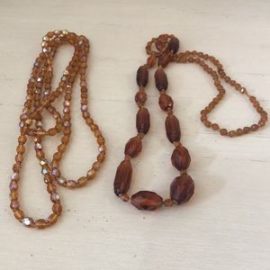 Set of two! Beautiful amber beaded necklaces